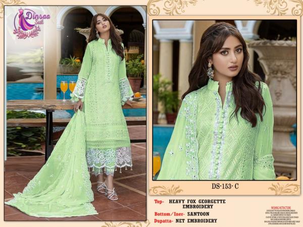 Dinsaa 153 Georgette Designer Pakistani Suit Collection